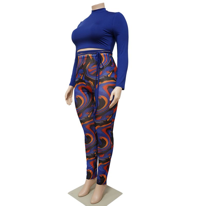 Women's sexy two-piece set with contrasting color straps and see-through suit_voghion.com