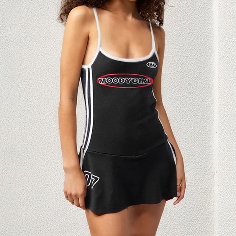 2025 Sport-Cheerleading-Unterhemd, kontrastierender Farbdruck, modisches und sexy würziges Mädchen, rutschfester kurzer Rock_voghion.com