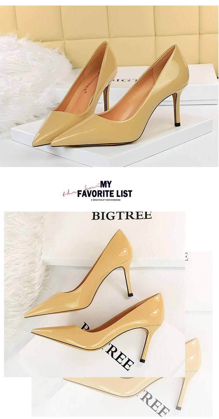 BIGTREE Shoes Glossy Patent Leather Women's Pumps Professional OL High Heels Stiletto Ladies Shoes Plus Size 43 All-match Heels_voghion.com