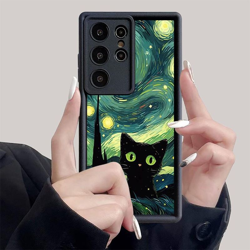 Custodia per telefono per Samsung Galaxy S25 Ultra S24 S22 Plus S23Ultra S20 FE S21 Cover antiurto Funda Art Cute Cat_voghion.com