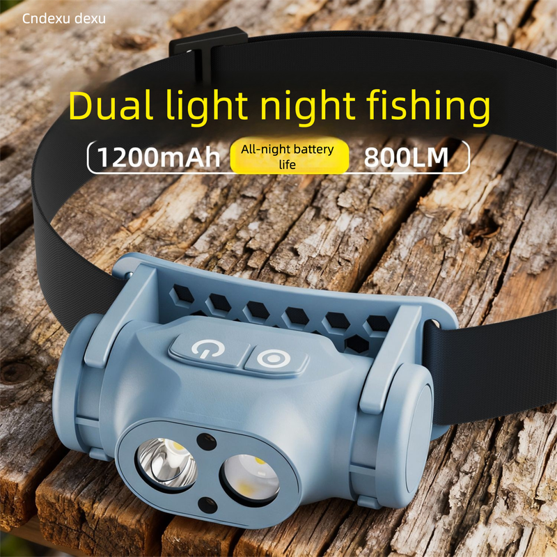 Starke LED-Scheinwerferleuchte mit ultraheller Sensorfunktion, speziell für Angler entwickelt, mit extrem langer Akkulaufzeit, ideal für Nachtangeln und Outdoor-Aktivitäten._voghion.com