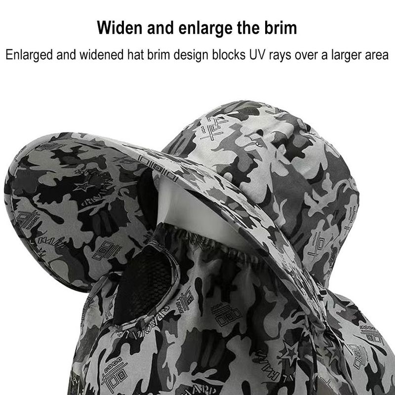 Hot Sale Summer Men Protection and Splashing Women Sun Shading Anti Ultraviolet Fisherman Hats Shawl Outdoor Cap Unisex_voghion.com