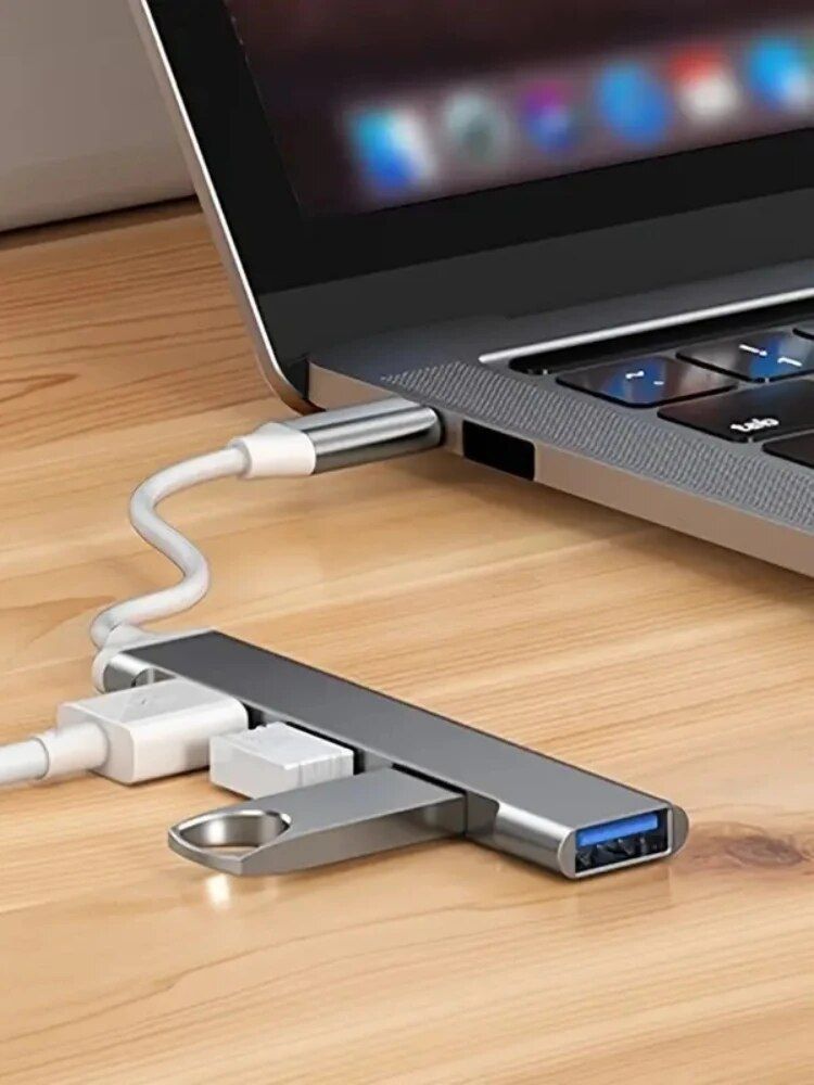 4 Port Multi Splitter Type C HUB 3.0 USB 3.1 Adapter OTG For Xiaomi Lenovo Book 13 15 Air Pro PC Computer Accessories_voghion.com
