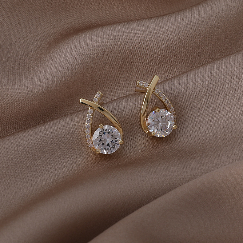 Pendientes de circonio brillante con microincrustaciones de plata de ley Sier VENUS para accesorios de mujer para chicas de fiesta de moda Je_voghion.com