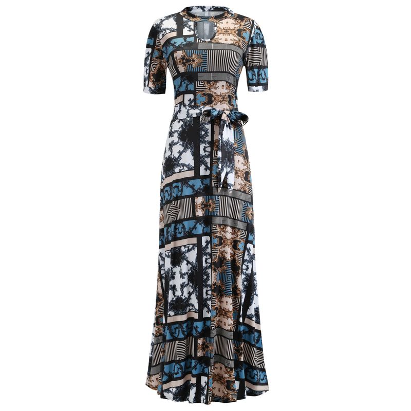 Abito con gonna altalena stile moda con stampa digitale_voghion.com