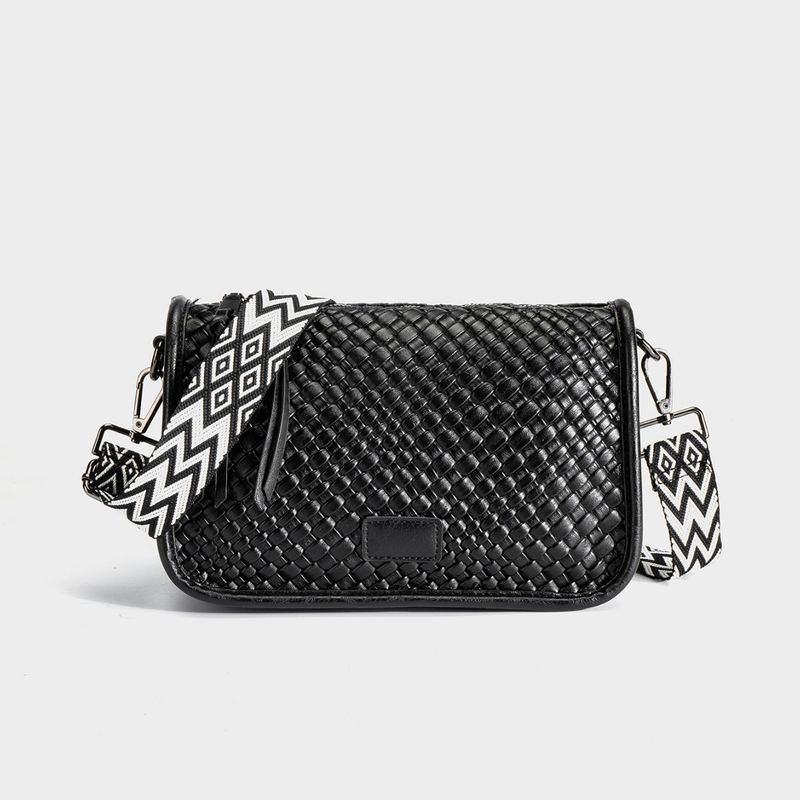 Borsa a tracolla larga in PU tinta unita da donna, stile bohémien_voghion.com