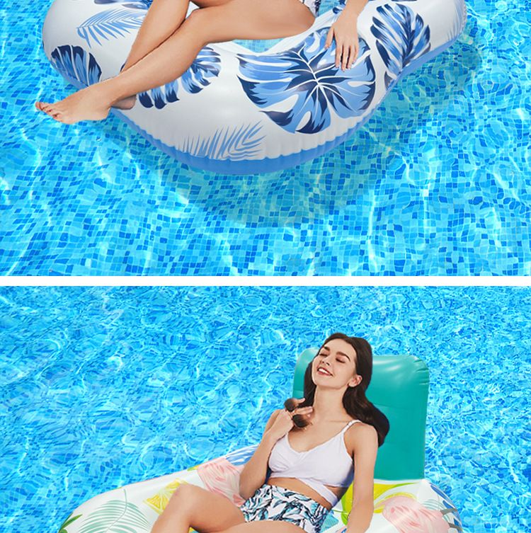 Aufblasbare Schwimmliege - Klappbare Rückenlehne mit Mesh-Netz für Pool, See & Strand_voghion.com