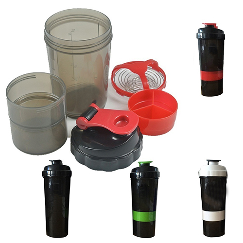 Kaou 3 in 1 Gym Body Building Water Bottle Protein Powder Mixer Shaker con griglia a rete_voghion.com