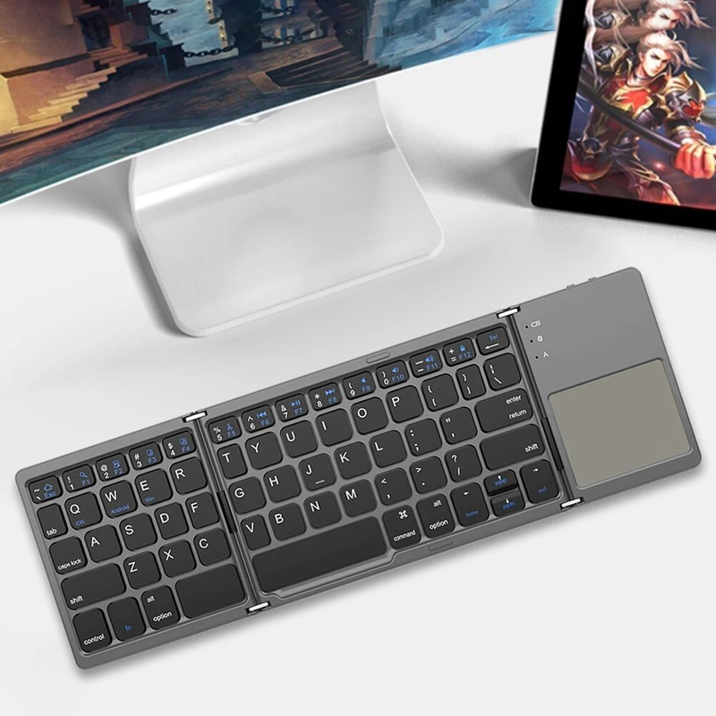 Faltbare Mit Touchpad Drahtlose Tastatur Leichte Staubdicht Bluetooth-kompatibel für Universal Tablet_voghion.com