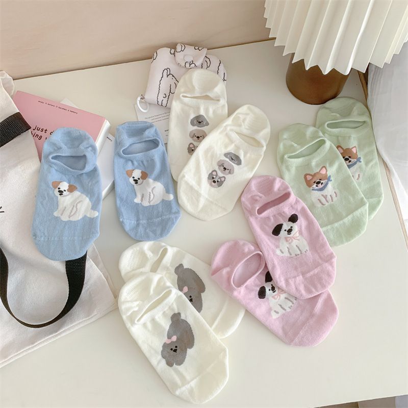Women's & Men's Cotton No Show Socks With Cute Animal Patterns, Seamless Comfort, Breathable & Anti-Slip For Daily Wear_voghion.com