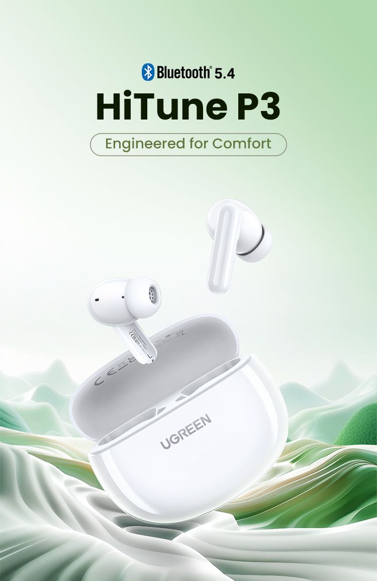 UGREEN HiTune P3 TWS Bluetooth-Kopfhörer, kabellose Kopfhörer, 28 Stunden Anrufgeräuschunterdrückung, In-Ear-Ohrhörer mit Freisprechfunktion_voghion.com