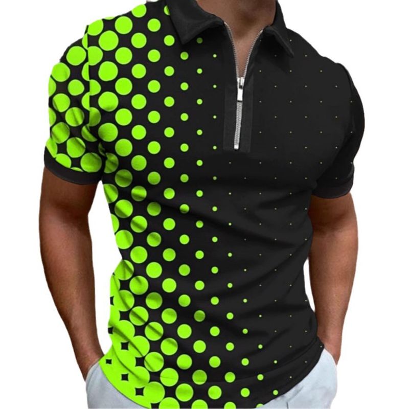 Unbeatable Quality 2025 Summer New Short Sleeved Men's Casual Stripe Combination Polo Shirt_voghion.com