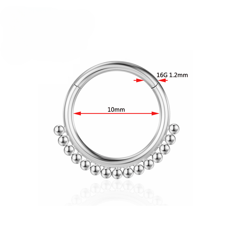F136 Piercing al naso in titanio, elica, setto, orecchini da 16 G, segmento incernierato, clicker, zircone, labret, orecchio, trago, cartilagine, gioielli all'ingrosso_voghion.com
