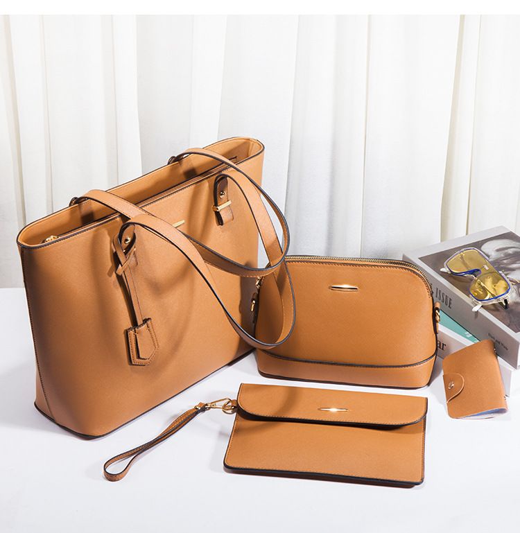 Handtaschen-Set für Damen, modische Damentasche, Retro-Schulterhandtasche, große Kapazität, modische diagonale Spannweite, vierteiliges Taschenset_voghion.com