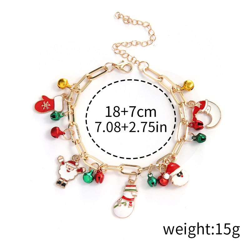 Bracelets à maillons et chaîne en argile souple en alliage avec sapin de Noël et élan mignons_voghion.com