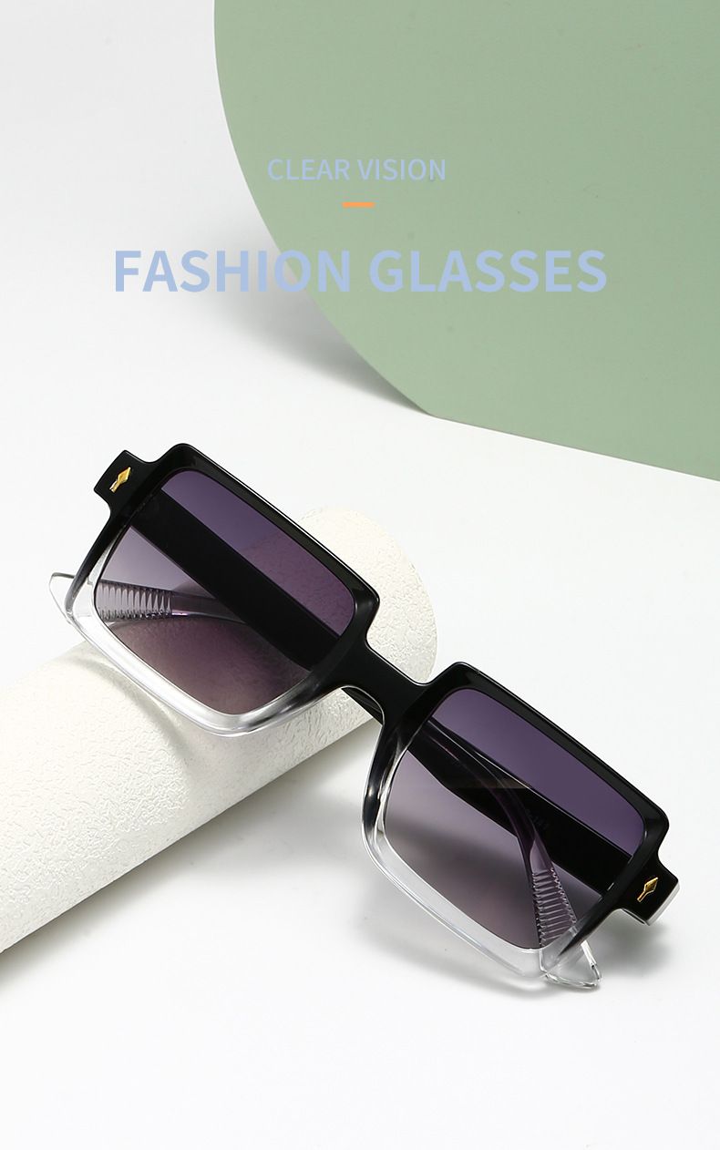 Women's Glasses Heao's New Original Rivet Personality Square Frame Splicing Color Sunglasses Fashion Catwalk Versatile Sunglasses_voghion.com