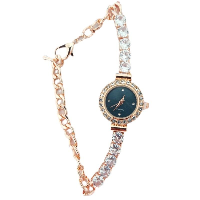 Orologio da donna in stile coreano, elegante, con bracciale pieno di diamanti, stile studentesco, semplice e alla moda, 2024_voghion.com