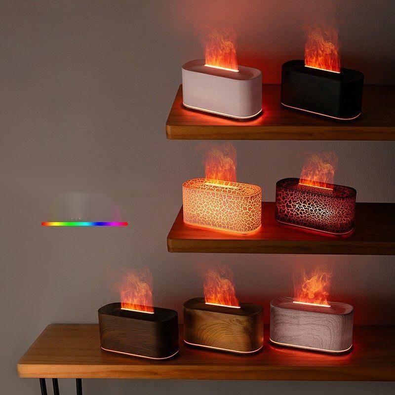 Lamp USB Small Aromatherapy Simulation Flame Humidifier Bedroom Home Office Desk Atmosphere Light Mini Desktop_voghion.com
