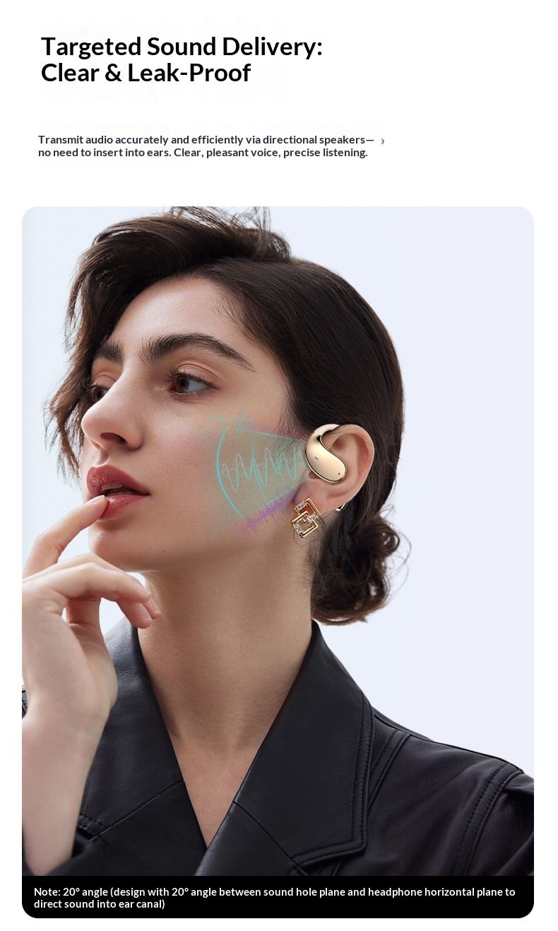 Écouteurs intra-auriculaires NeoGear Bluetooth en promotion 2025 : traduction intelligente par IA, conduction osseuse et crochet d'oreille, pour le sport._voghion.com