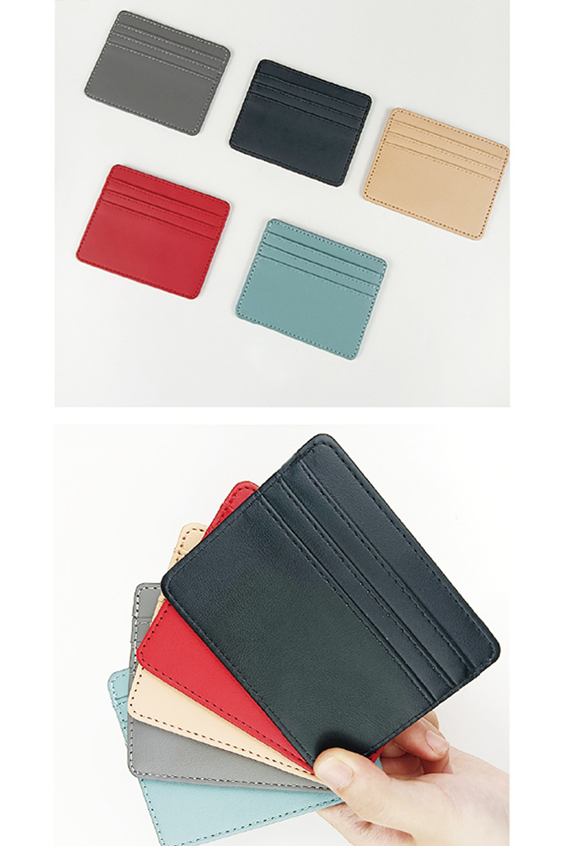 Cartera minimalista para hombre y mujer, tarjetero de piel sintética, ultrafino, para tarjetas de crédito y tarjetas de identificación_voghion.com