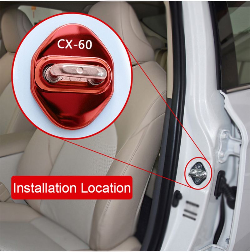 4 gab. automašīnas durvju slēdzenes aizsargapvalks nerūsējošā tērauda korpusam CX-60 CX60 CX-50 CX50 2022 2023 nozīmītēm, auto aksesuāriem_voghion.com