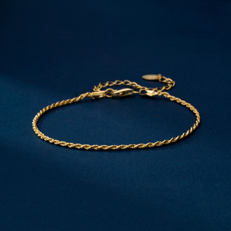 S925 Sterling Silver Rope Chain Bracelet With Cubic Zirconia - Minimalist Square Link Design For Women, Elegant & Versatile Jewelry Gift_voghion.com