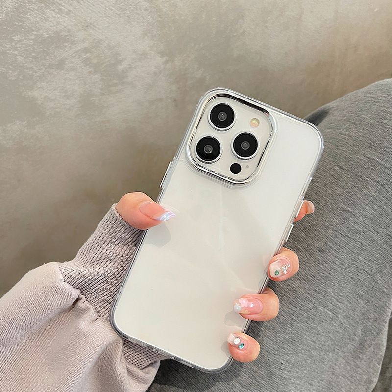 NeoGear Compatible With IPhone 17 Pro Max Silver Photo Frame 13 Mini Electroplated 16 Simple 14 Plus Phone 15 Protective Case_voghion.com