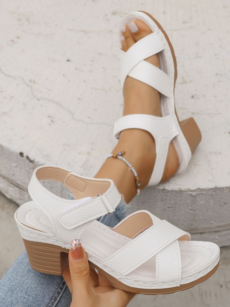 High Heeled Women's Sandals Summer New Open Toe Casual Retro Fish Mouth Sandals_voghion.com