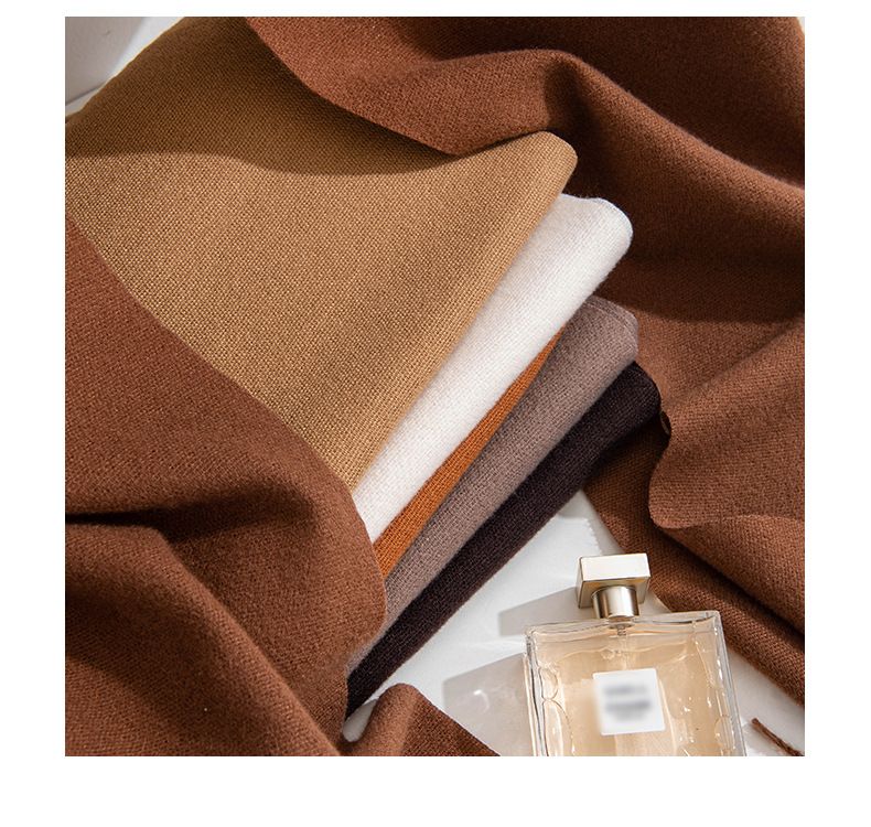 Nieuwe effen Maillard kasjmiersjaal voor dames in de herfst en winter, een high-end gevoel, veelzijdig in Koreaans_voghion.com