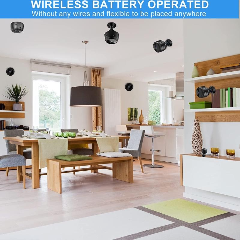 (1/2/4 szt.) 2023 Kamera Mini WiFi Szpieg Full HD 1080P Bezprzewodowa Ukryta Kamera Aktywowana Noktowizor Bezpieczeństwo Niania Kamera Nadzorcza Do Samochodu Dom Biuro_voghion.com