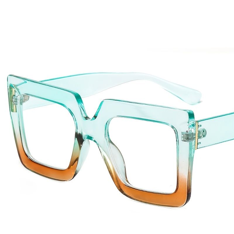 Two-color Transparent Square Frame Blue Light Blocking Glasses,Spectacles Lens,Computer Reading/Gaming/TV/Phones Glasses Relieve Eye Fatigue & UV Glar_voghion.com