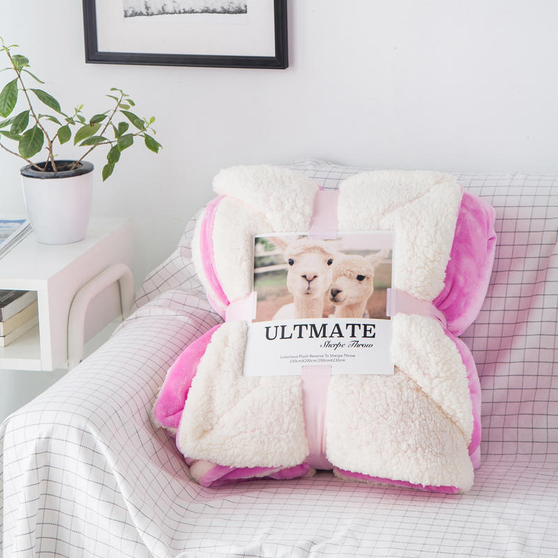 European and American trendy brand ins lamb plush blanket, crystal plush cover blanket, double layer blanket, coral plush four season blanket_voghion.com