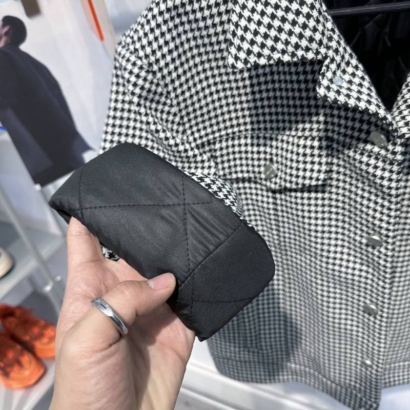 Men's Clothing Woolen Jacket Winter Houndstooth Business Woolen Coat Cotton Jacket Men's Jacket_voghion.com