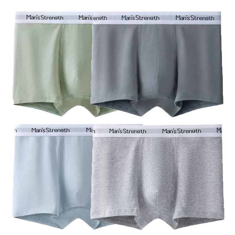 4-teiliges Set mit Boxershorts, große Größe, nahtlos, Baumwollfeile, Herren-Boxershorts, Sommer, dünner Abschnitt, Größe L-3XL_voghion.com
