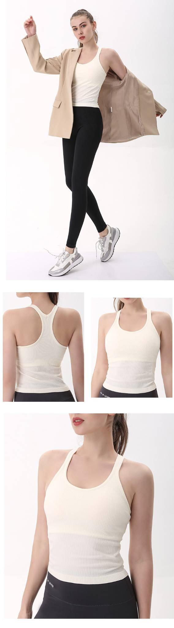 With Cups Threaded Tank Tops For Women, Sports Tank Tops, Breathable And Quick-drying_voghion.com