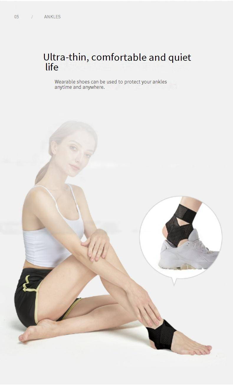 Tutore per caviglia in nylon - Fascia di compressione regolabile per il recupero da distorsioni, protezione da infortuni sportivi - Ultra sottile e traspirante per uomini e donne_voghion.com