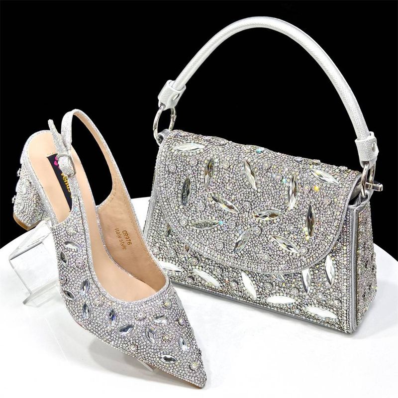 Women’s Shoes Pointed Heels & Matching Clutch Set – Pumps (Dazzling & Stable)_voghion.com