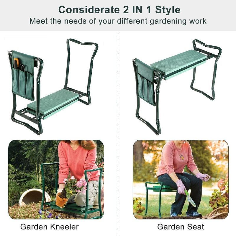 Pouch Gardener Pad Portable Cushion Kneeling Garden Kneeler With Tools Foldable Soft Seat_voghion.com