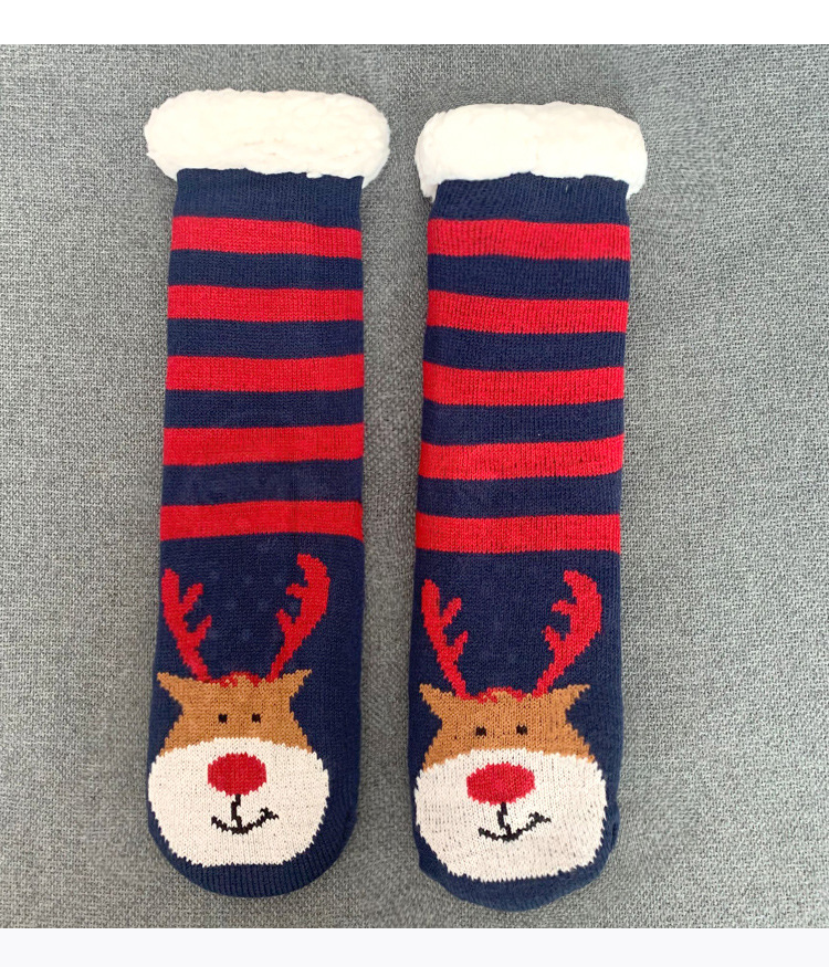 Kerstmis Fuzzy Sokken Dames Winter Thermisch Warm Vloer Zacht Vrouwelijk Huis Binnen Geschenken Antislip Grip Pantoffel Sok Pluizig_voghion.com