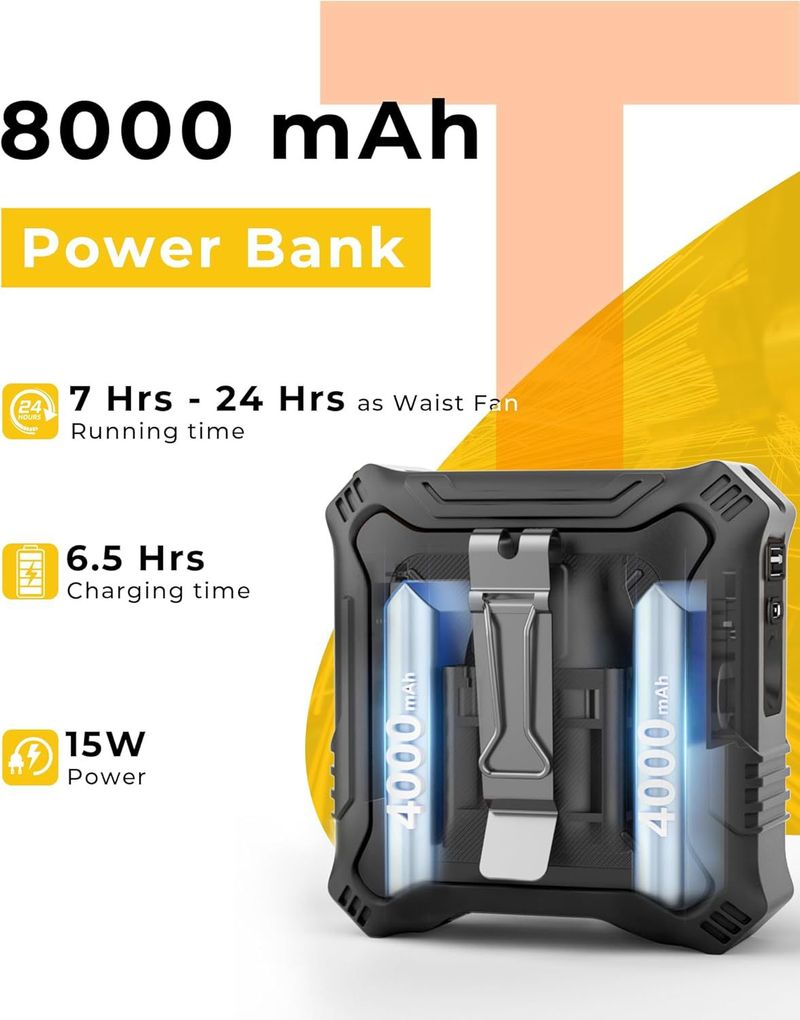 2025 USB-Lade-Taillenventilator Digitalanzeige Tragbar Mit Mobiler Stromversorgung Starker Wind Außenventilator_voghion.com