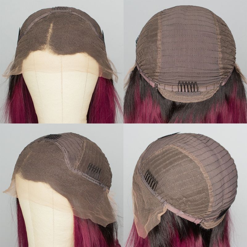 waarm verkafen 200% 13x6 Bury HD Transparent Kuerz Bob Mënsch Hoer Perücken Faarf 99J Rout Bone Riichtaus Spëtzekleeder Front Perücke Fir Fraen Pre gepléckt_voghion.com