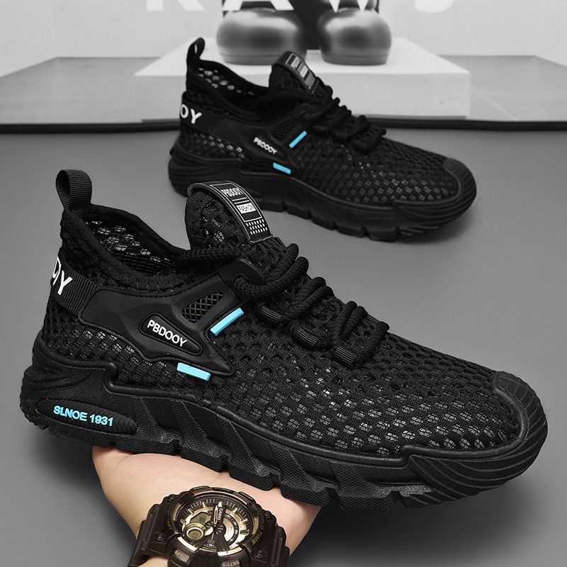 Scarpe da uomo in cocco, scarpe in rete intrecciata Fly, scarpe sportive da uomo per esterni, scarpe casual da corsa ad asciugatura rapida con suola morbida_voghion.com
