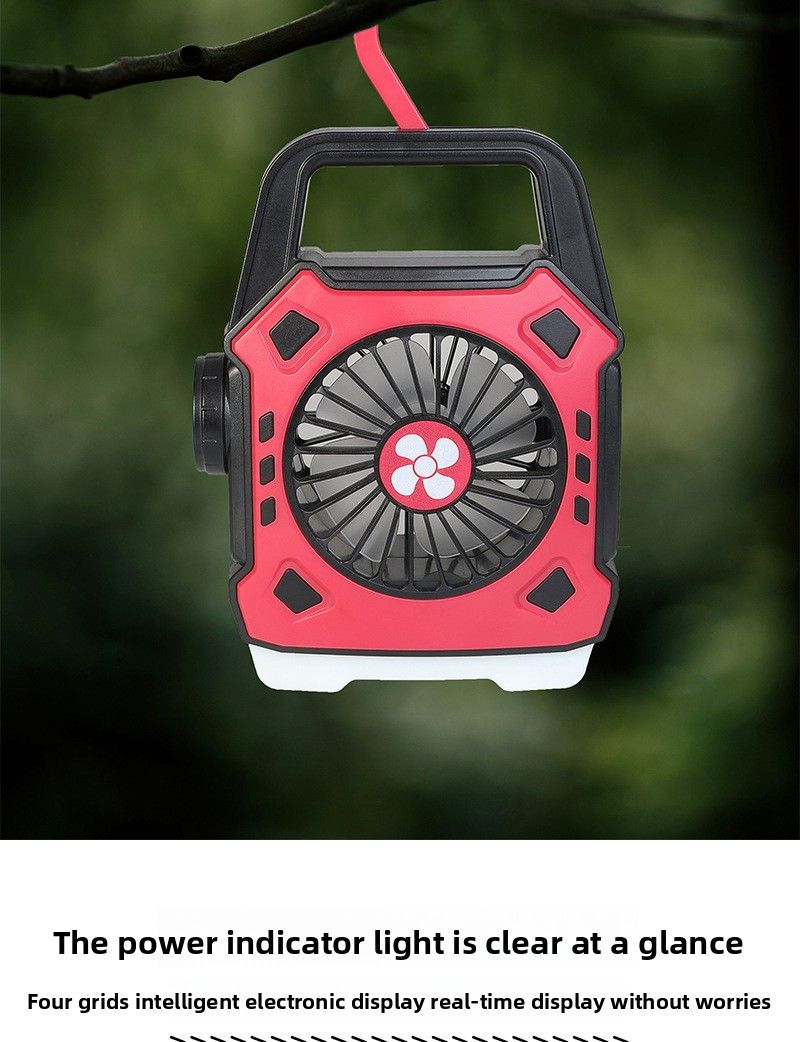 Outdoor Camping Fan Multifunctional Handheld Type-C Fast Charging Portable Work Light Searchlight Hangable_voghion.com