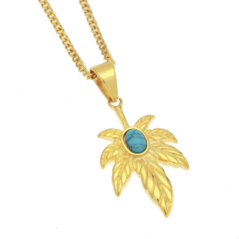 Colar com pingente de caveira gótica de aço inoxidável, joias masculinas e femininas, pingente de letras, folhas, desenhos de animais, corrente, personalidade, colar de folhas criativo_voghion.com