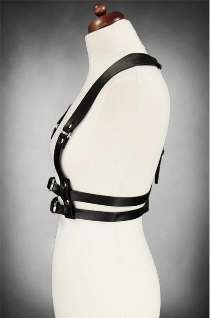Conghui Nieuwe Stijl Persoonlijkheid PU Punk Gothic Dubbele Rij Schouderband Lichaamsvormende Tailleband Voor Vrouwen_voghion.com