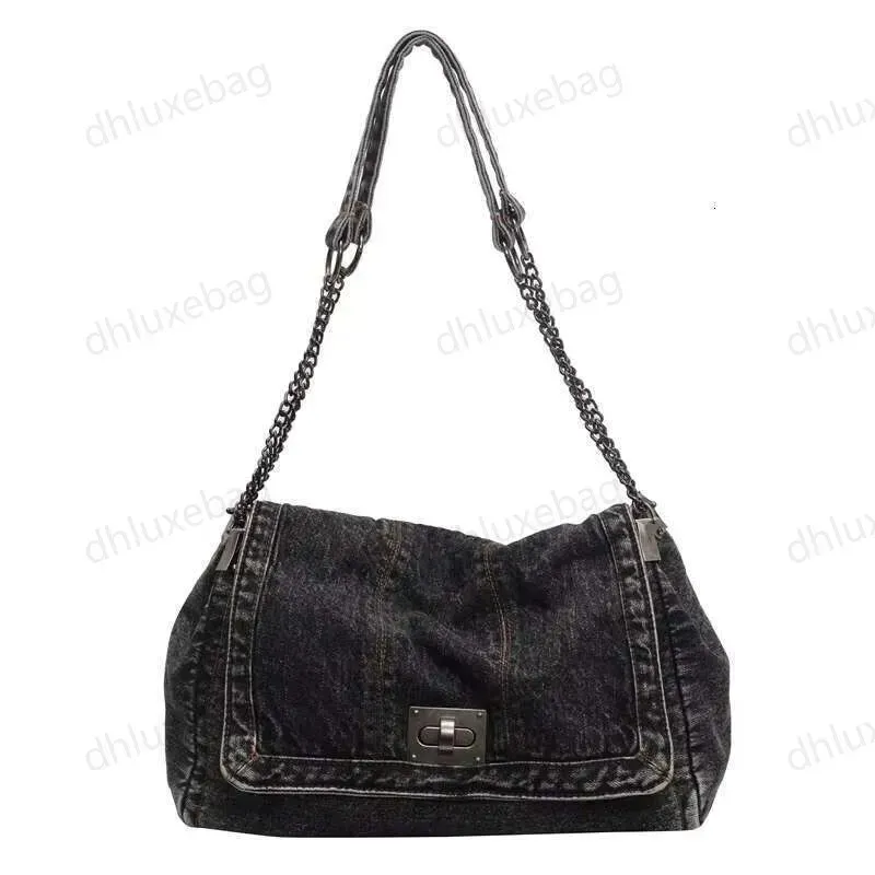denim Bag Woman Wallet Cross Body Black Handbag Crossbody Bag Denim Fashionable Zipper Solid Color Bags For Women Famous_voghion.com