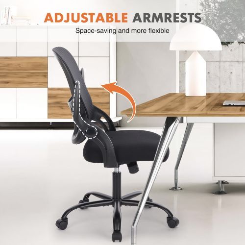 Office Mid Back Ergonomic Mesh Computer Desk Larger Seat Executive Height Adjustable Swivel Task Chair With Lumbar Support_voghion.com