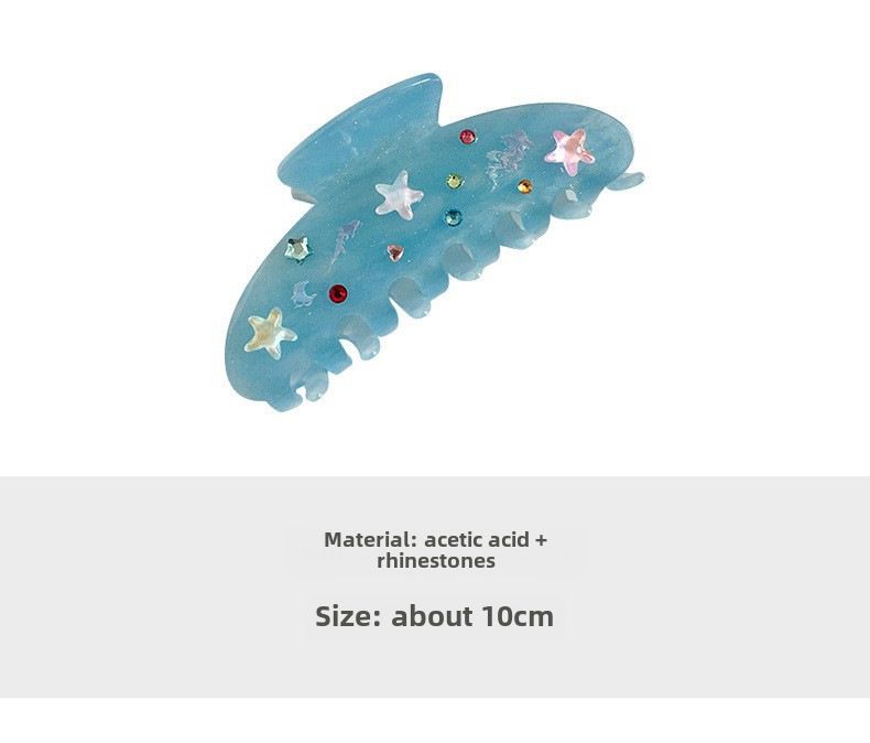 YHJ Accessories New Blue Ocean Painted Dia Essigsäure Vintage Süße Haarspange mit Haifischmotiv_voghion.com
