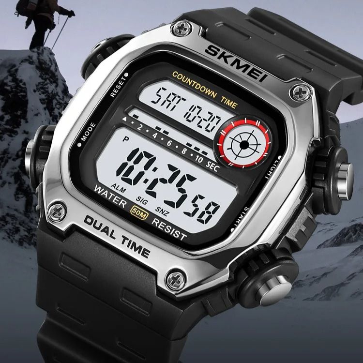 Digitale Sport- und Militäruhren für Damen und Herren, modisch, wasserdicht bis 5 Bar, Stoppuhr, Wecker, Hintergrundbeleuchtung, Countdown-Funktion_voghion.com