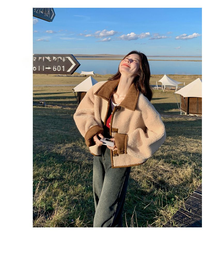 Reversible Sheepskin Coat Women, Spring And Autumn 2025 New Thickened Short Suede Jacket For Early Winter_voghion.com